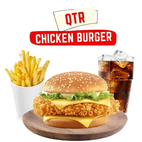 Chicken Fillet Burger Chips and Drink